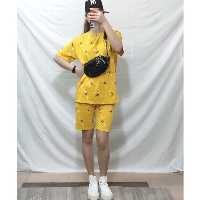 Bộ cotton nữ mặc nhà️Set đồ bộ hình gấu siêu kute hàng Thiết kế cao cấp