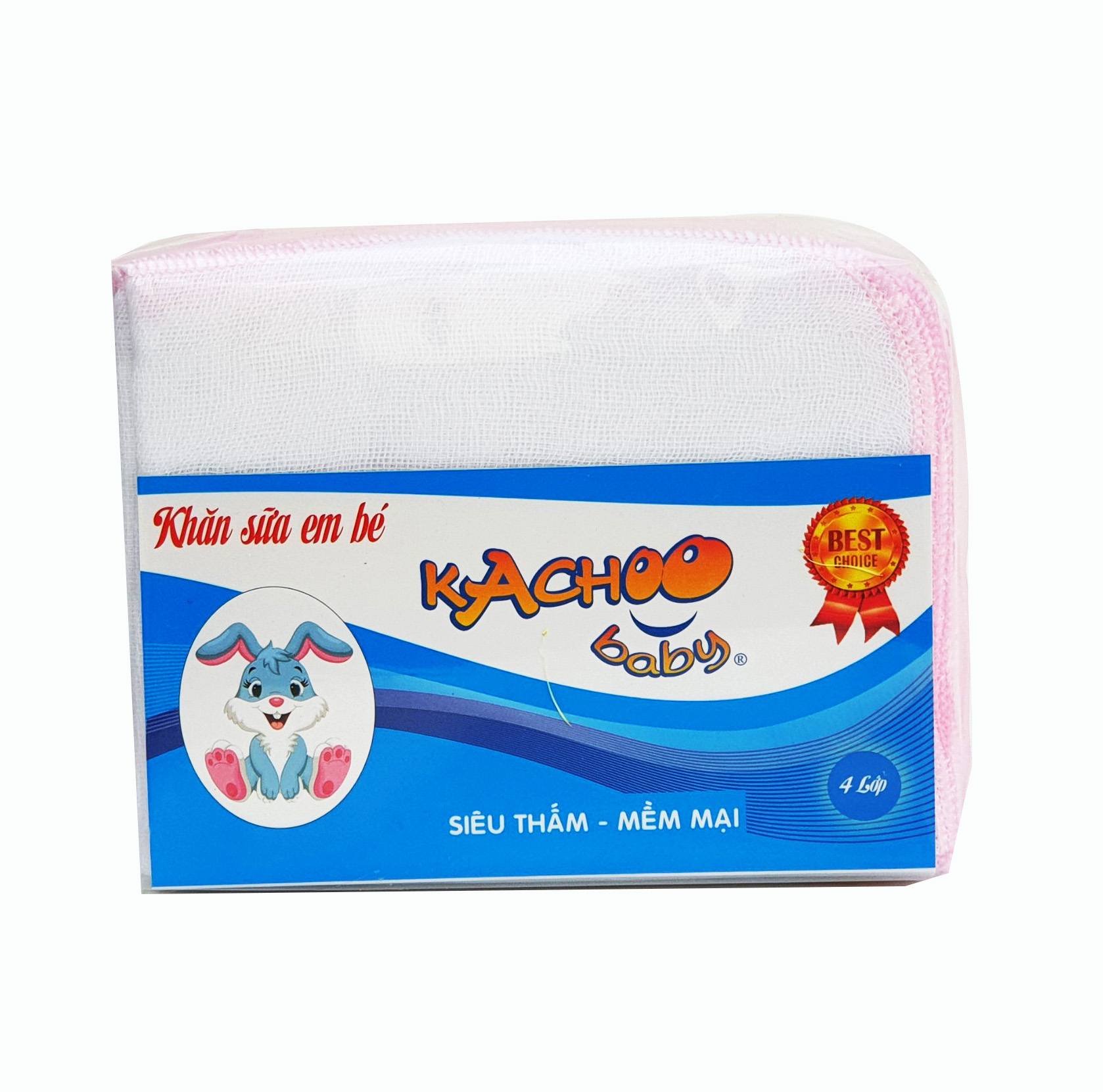 Khăn sữa 3 lớp KACHOOBABY (26x31cm)10 khăn để thay đổi, dùng để lau mặt, quàng cổ, thấm sữa, tắm bé