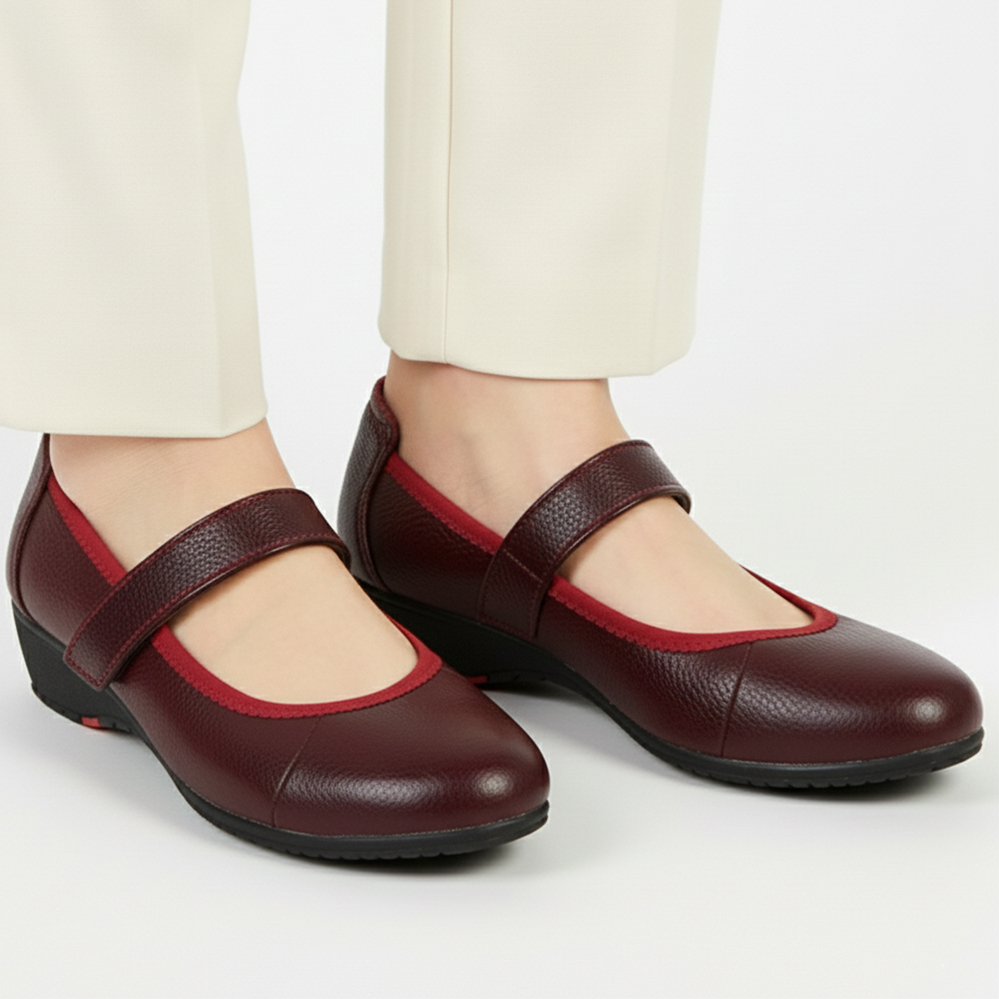 Giày Nữ Búp Bê HÀ NAM Da Bò Thật Thời Trang Cao Cấp 5cm GBBN2058