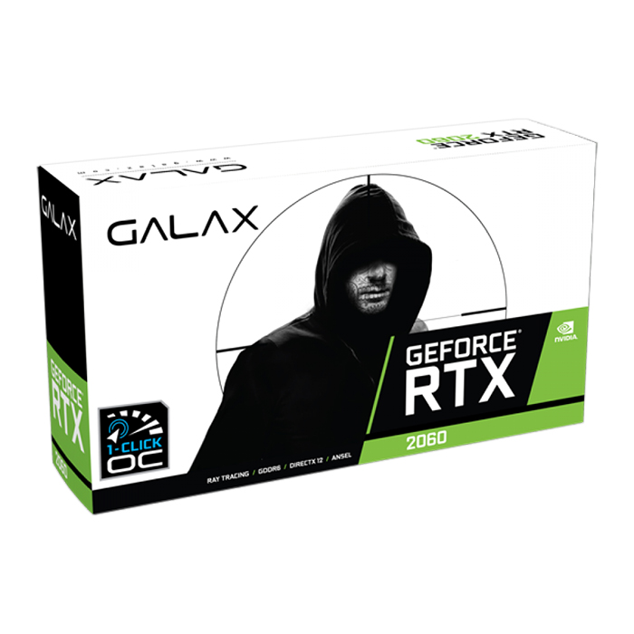 Card Màn Hình VGA Galax GeForce RTX 2060 EX 1 Click OC WHITE 6GB GDDR6 26NRL7HPY3EW 192bit 2 Fan DP HDMI DVI D - Hàng Chính Hãng