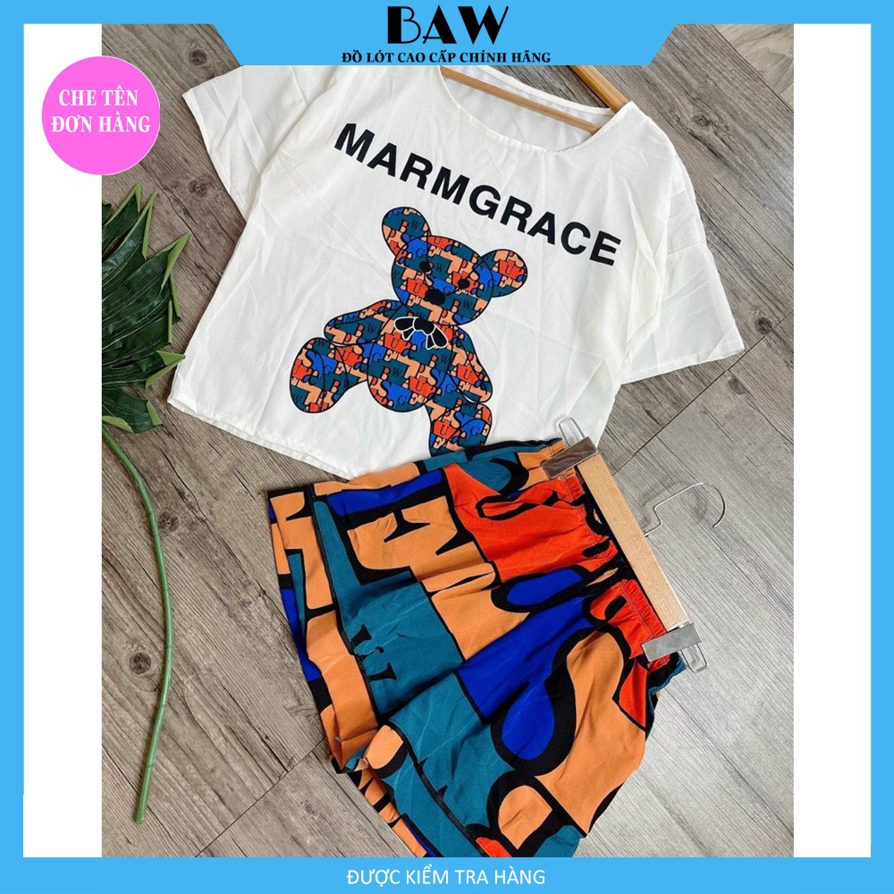Đồ Bộ Nữ, Đồ Bộ Nữ Mặc Nhà, Bộ Quần Áo Nữ Lụa Satin Tay Dơi Quần Có Túi Cao Cấp, Đồ Bộ Ngủ Nữ, Đồ Bộ Nữ Ngắn, Đồ Ngủ Nữ Thoáng Mát Thương Hiệu Baw MM2 ( hình thật shop tự chụp)