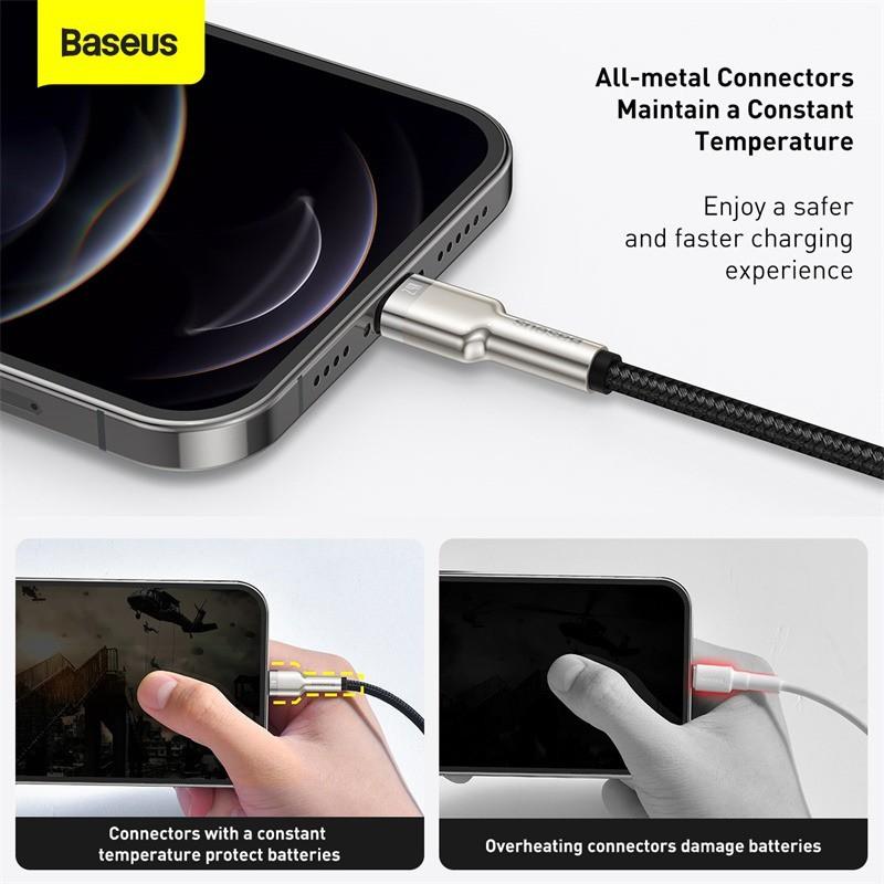 Cáp sạc nhanh, siêu bền Baseus Cafule Metal Series dùng cho iPhone/ iPad