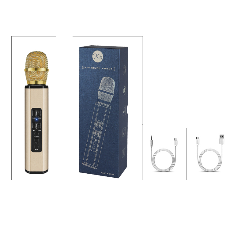 Micro Karaoke Di Động Kèm Loa Microphone K6 Usb Micrô - Hàng Chính Hãng PKCB