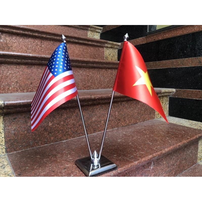 Cờ để bàn cắm 2 nước tuỳ chọn theo yêu cầu