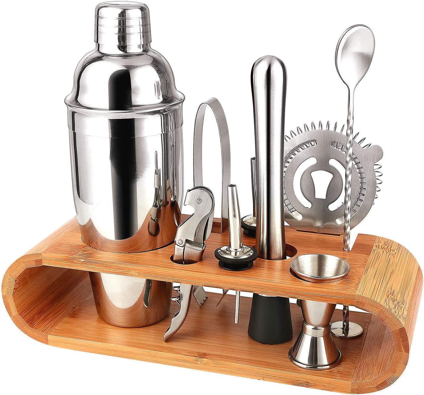 Bộ Bartender Kit-Cocktail Shaker Set 10 PC Bar Tool Set with Kiểu Dáng Đẹp Tre