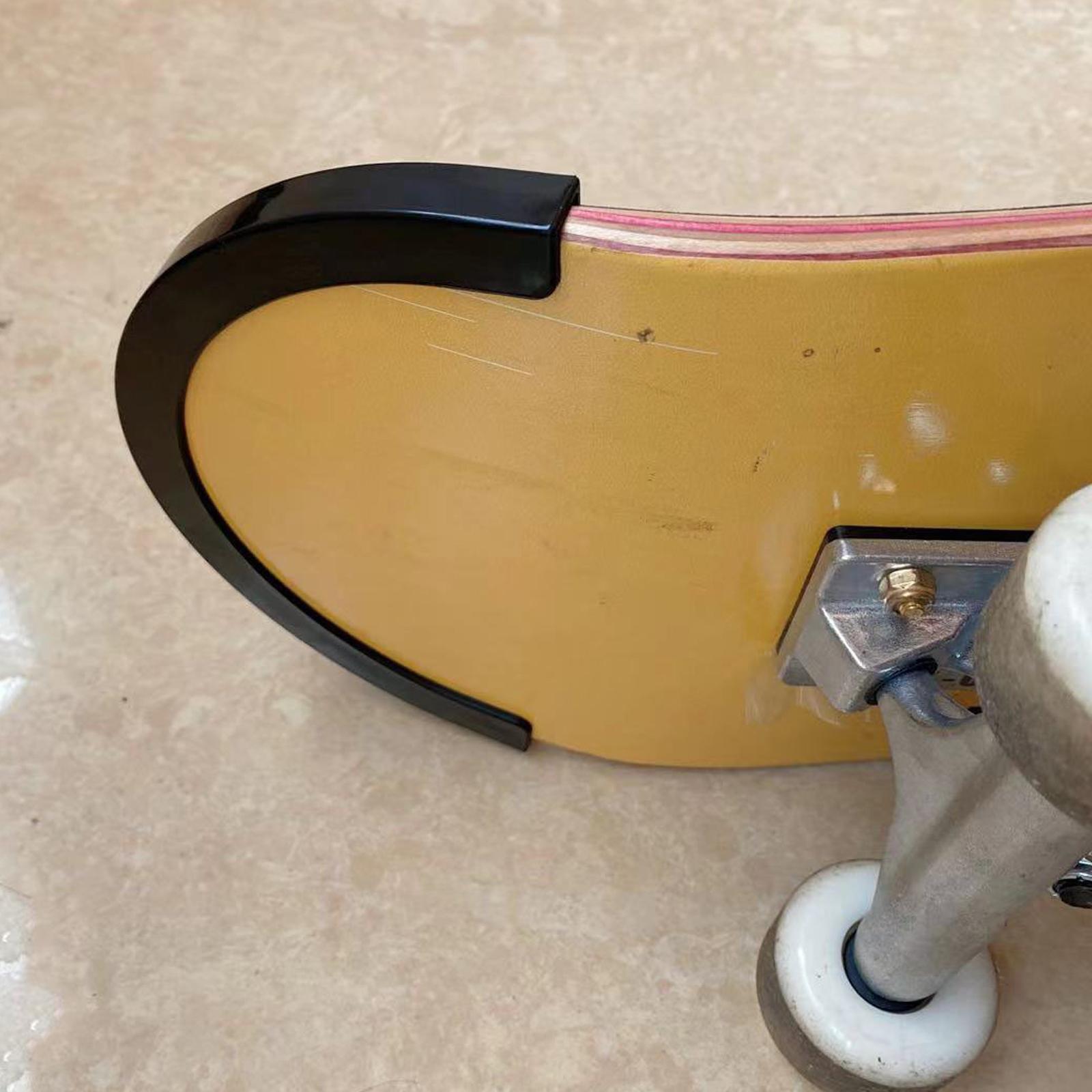 2pcs Rubber Strip Gear for Longboard Skateboard Protection Black