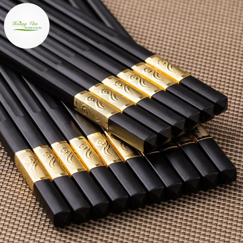 Bộ 10 đôi đũa khảm vàng phong cách Hàn Quốc - dài 27cm