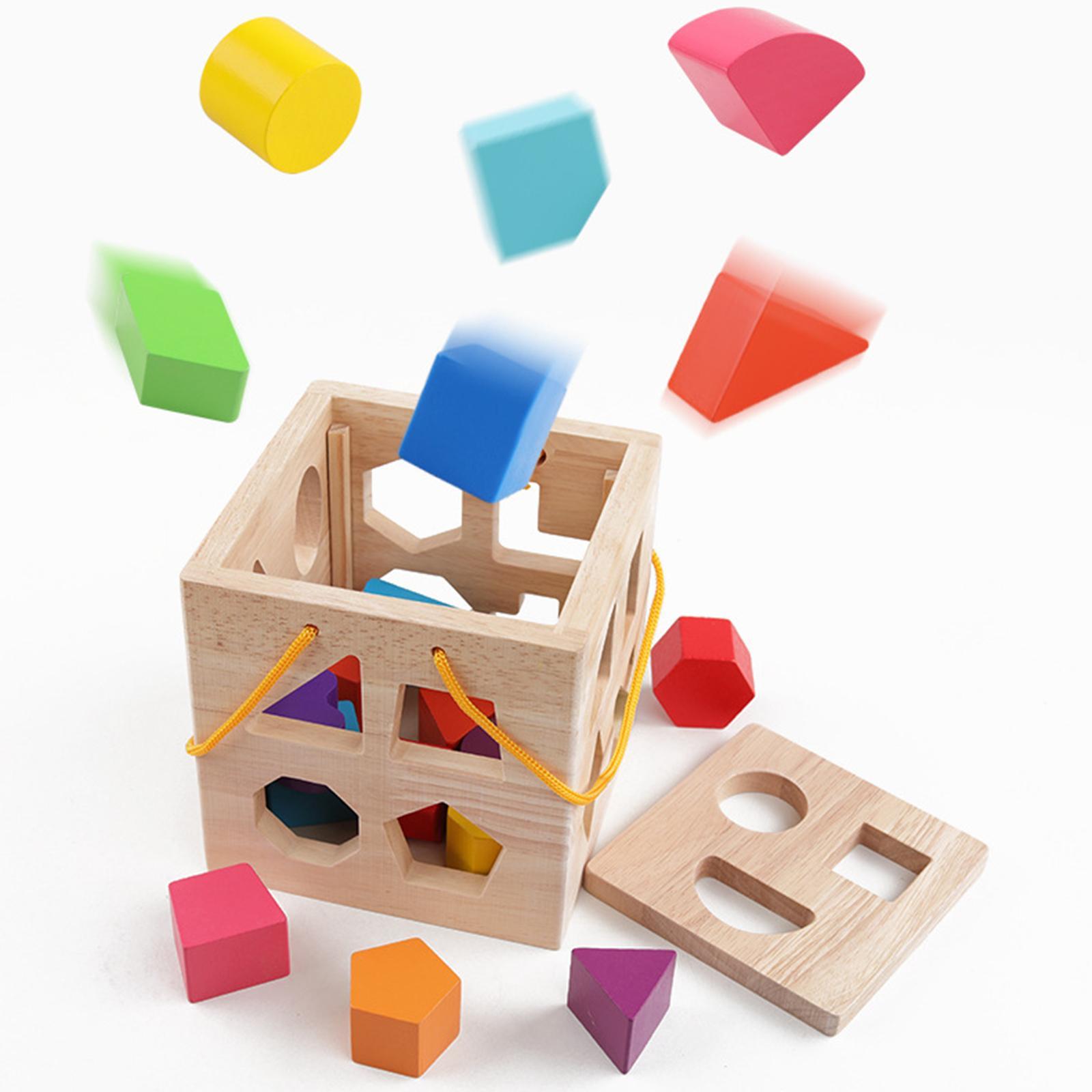 Geometric Blocks Sorting Box Puzzle Geometric Block Sorting Shape Sorter Toy for Party Favors