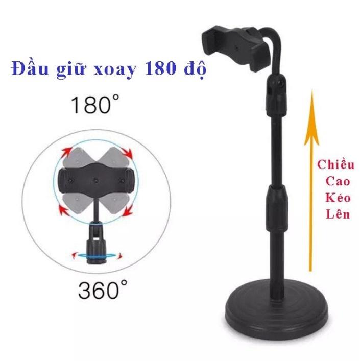 Giá đỡ điện thoại Microphone Stands, kẹp chống lưng 360 ,đế chân tròn để bàn, gia do tiện lợi đa