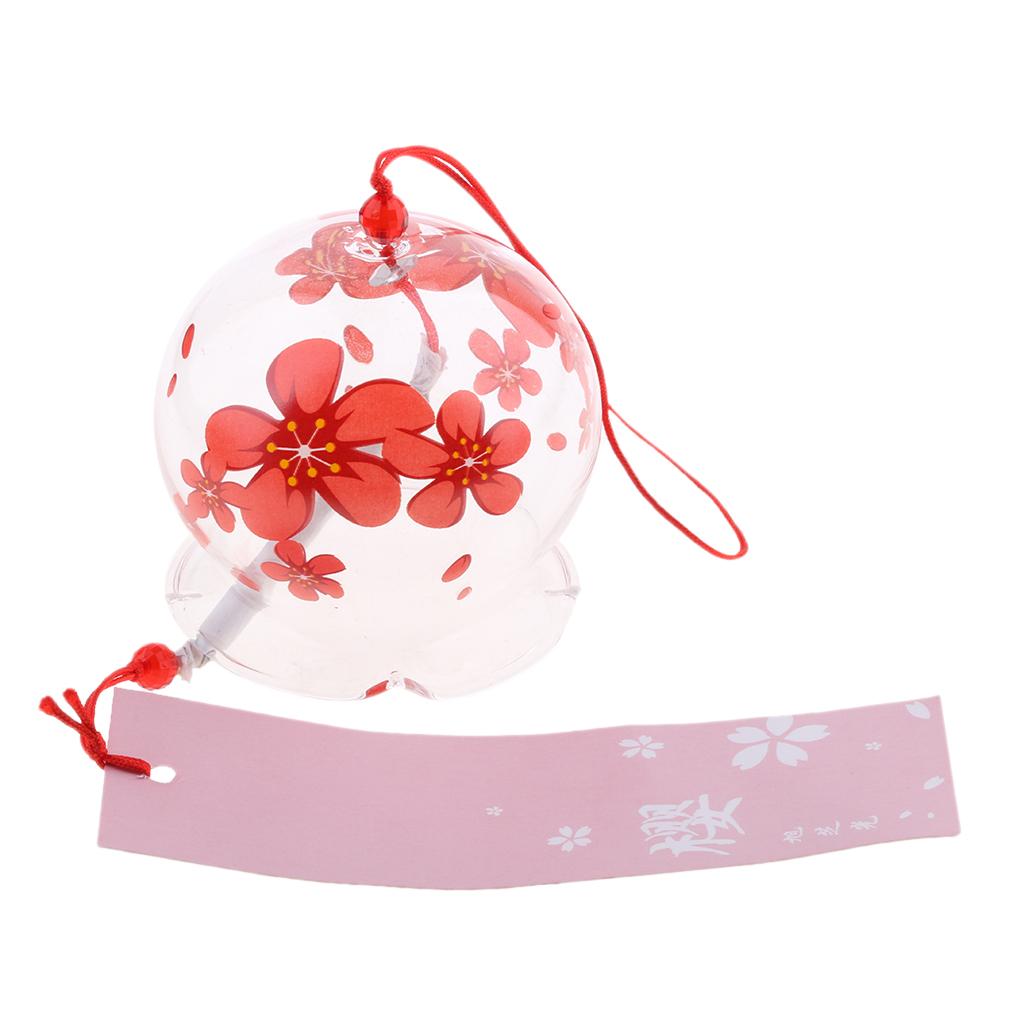 2X Glass Windchimes Japanese Style Hanging Blessing Bells Home