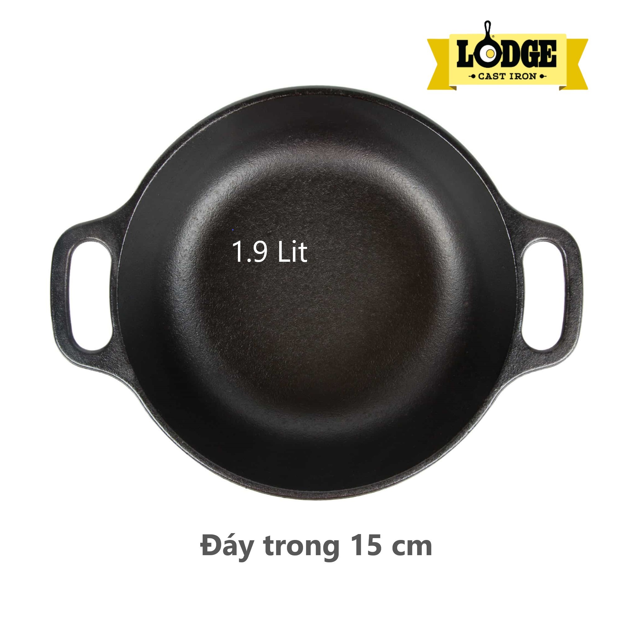 Nồi gang Lodge 21.5cm - L2SP3 - dung tích 1.9 lít. Dùng kho cá, nướng gà, nướng bánh, cơm, canh