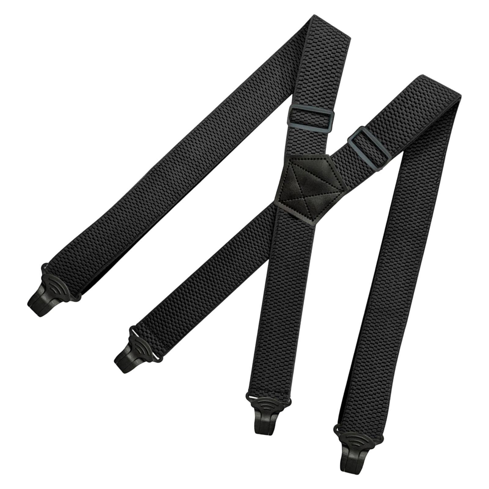 Mens Womens Suspender Elastic Straps Heavy Duty 4 Clips Trucker Suspenders Clothes Accessories