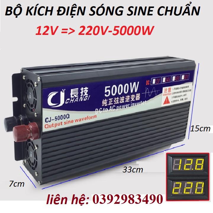 BỘ KICH ĐIỆN 12v/24V -220V - 5000W Sóng Sin Chuẩn