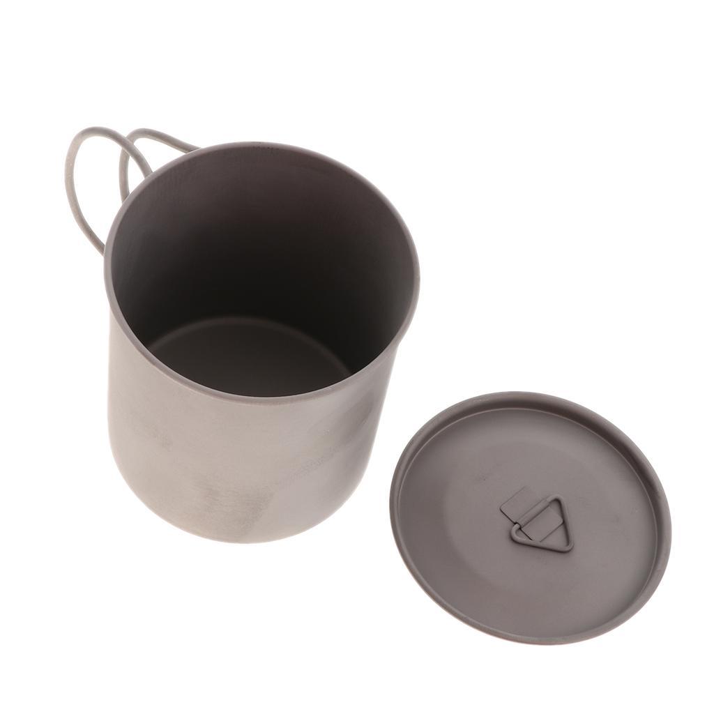 Titanium Outdoor Camping Cup Pot Travel Coffee Mug 400ml