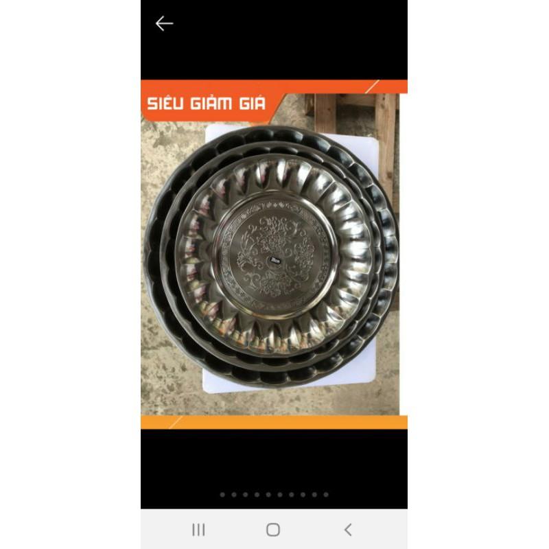 Khay tròn inox, mâm tròn inox đủ size 20, 22,24,26,28,30,32,34,36,38,40
