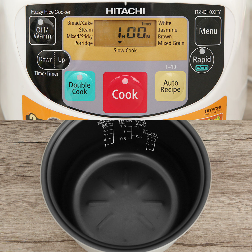 Nồi cơm điện tử 1.8L Hitachi RZ-D18GFY chế độ nấu Double Cook, sản xuất tại Thái Lan - Hàng chính hãng