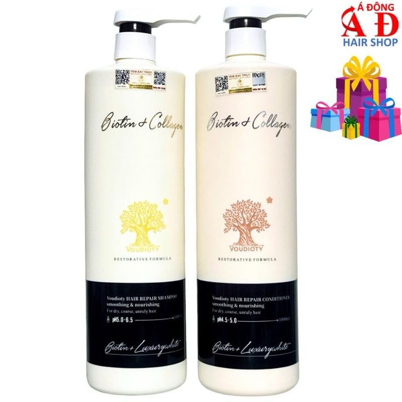 Bộ Dầu Gội Xả Biotin Collagen Trắng Pasiori Luxury White 2023 Siêu mượt Giảm Rụng, Mọc Tóc 1000ml