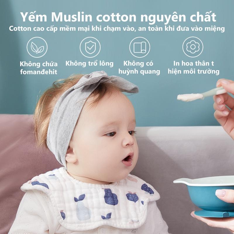 [Einmilk.ân ninh]Yếm ăn dặm Cho Bé Xoay 360 độ như Cánh Hoa Siêu Mềm &amp; Thấm Hút tốt