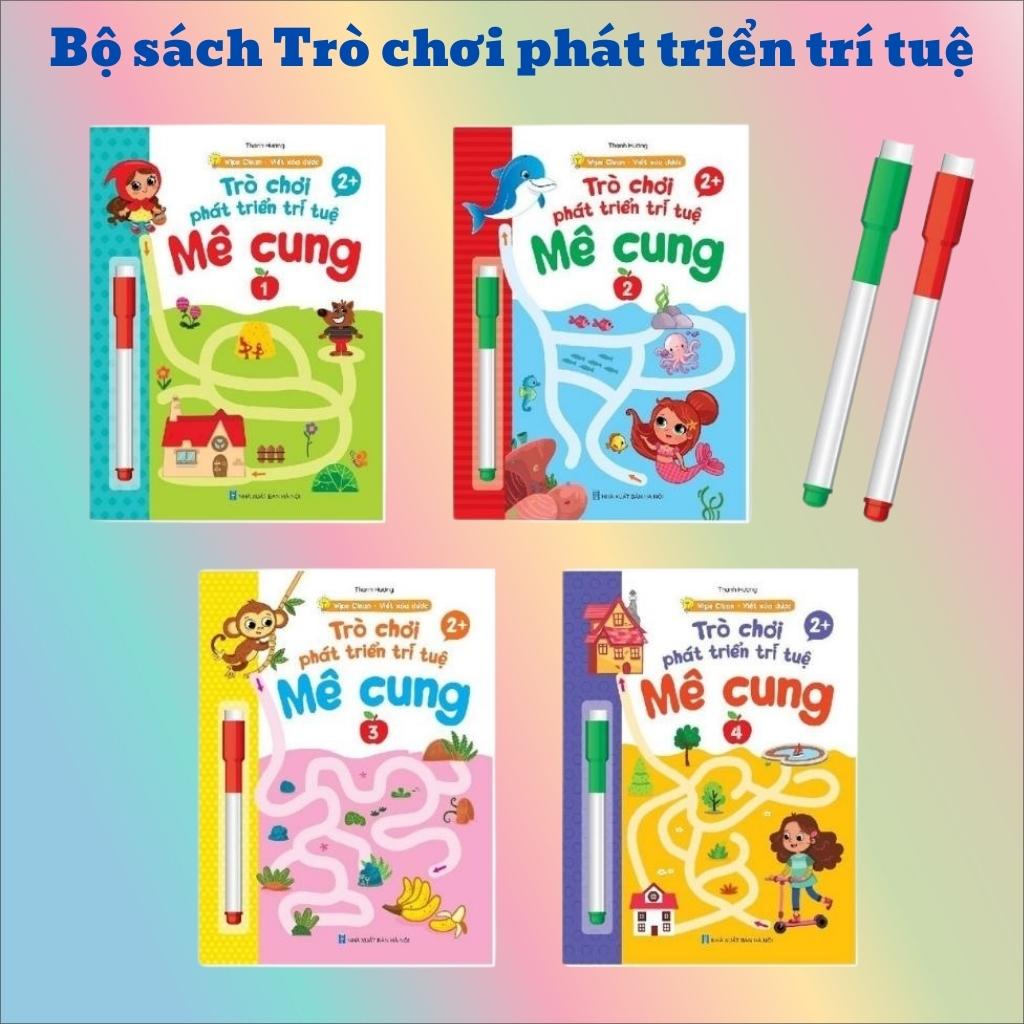 Sách - Trò Chơi Mê Cung Phát Triển Trí Tuệ 1234 - Phiên Bản Wipe Clean:Viết Xóa Được (Dành Cho Trẻ 2-6 Tuổi)