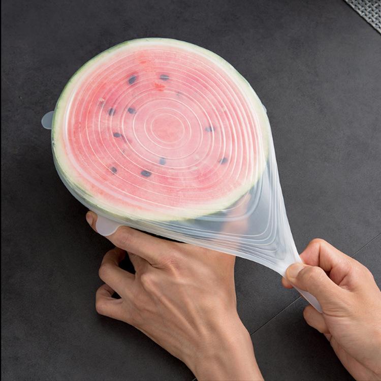 Bộ nắp silicon trắng đa năng nhiều size bảo quản thức ăn chống đổ - GDHN Loại Tốt