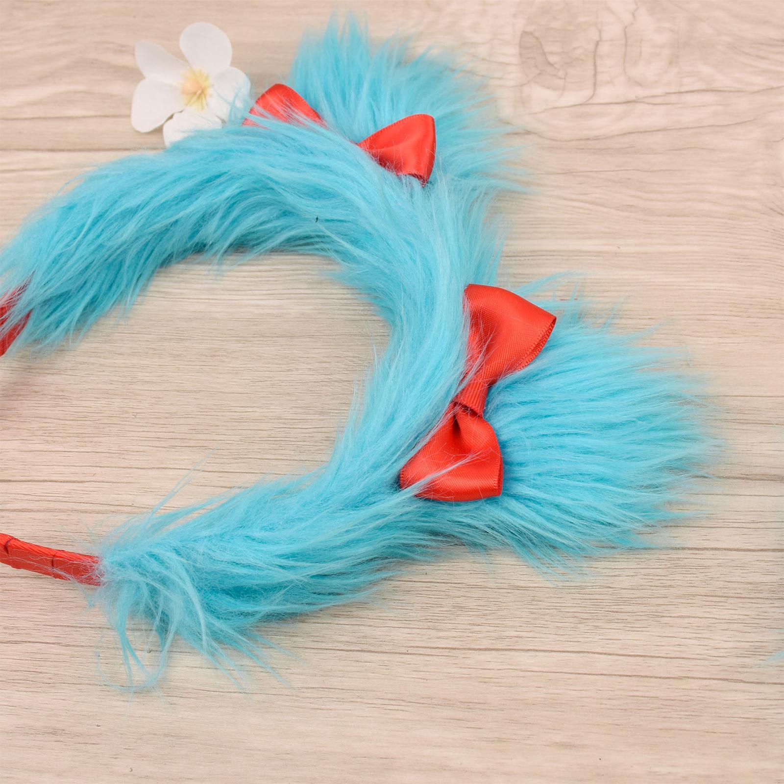 Plush Headband Cosplay Blue Costume Accessories for Holiday Party Masquerade