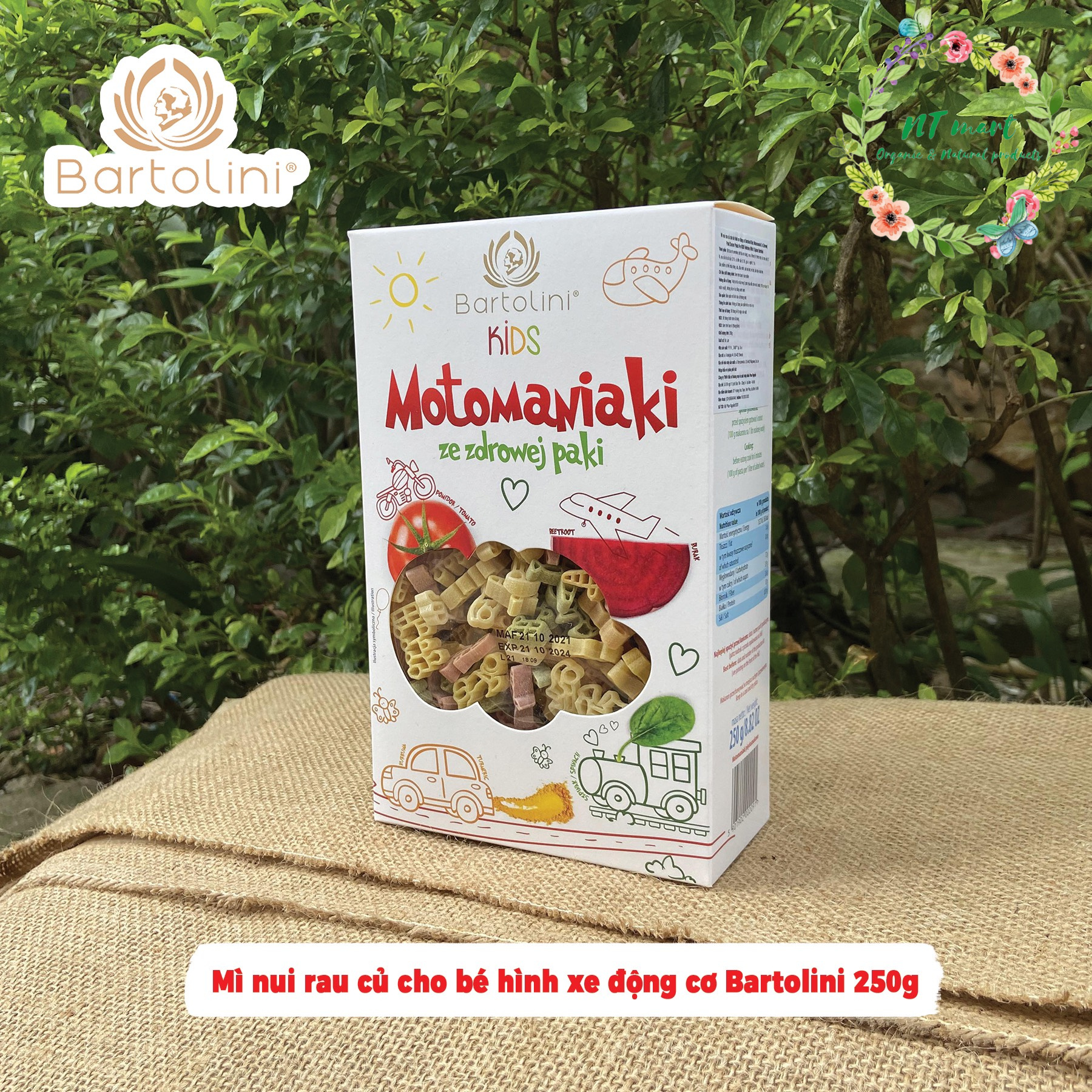 Mi nui rau củ Bartolini hộp 250gr