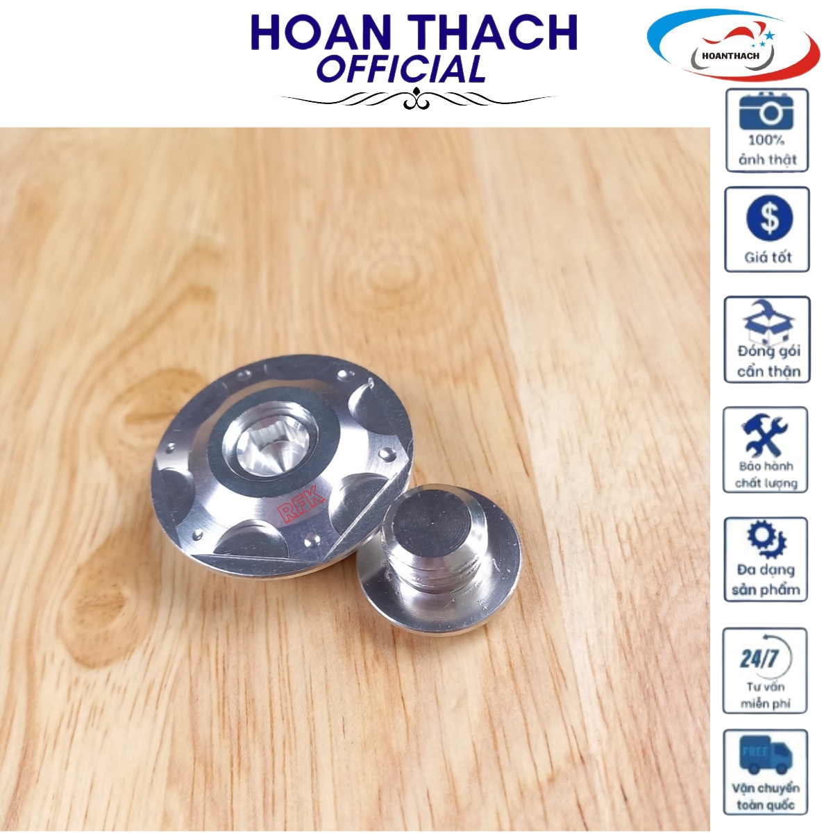 Ốc Mâm Lửa Xe máy Honda (Màu Bạc) Hàng Thường HOANTHACH SP001161