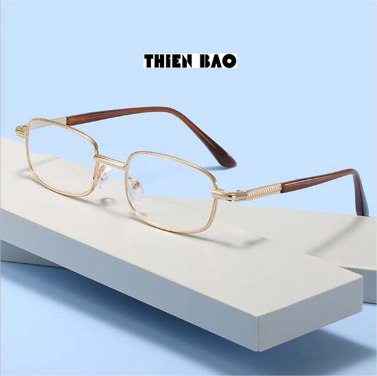 Kính lão thị, viễn thị trung niên tròng Thủy tinh chống xước KVN16  Nam nữ loại I hàng đẹp toàn viền vàng GOLD