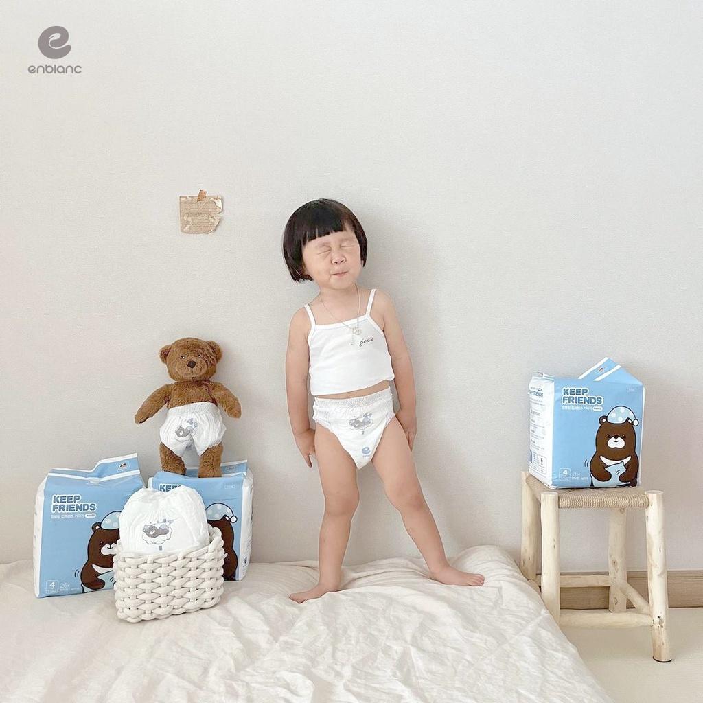 Combo 3 Bịch Tã Bỉm Quần Cao Cấp Hàn Quốc ENBLANC KEEP FRIENDS Siêu Khô Thoáng, Thấm Hút Nhanh Cho Bé Trai Size L (7-12kg) 26 Miếng