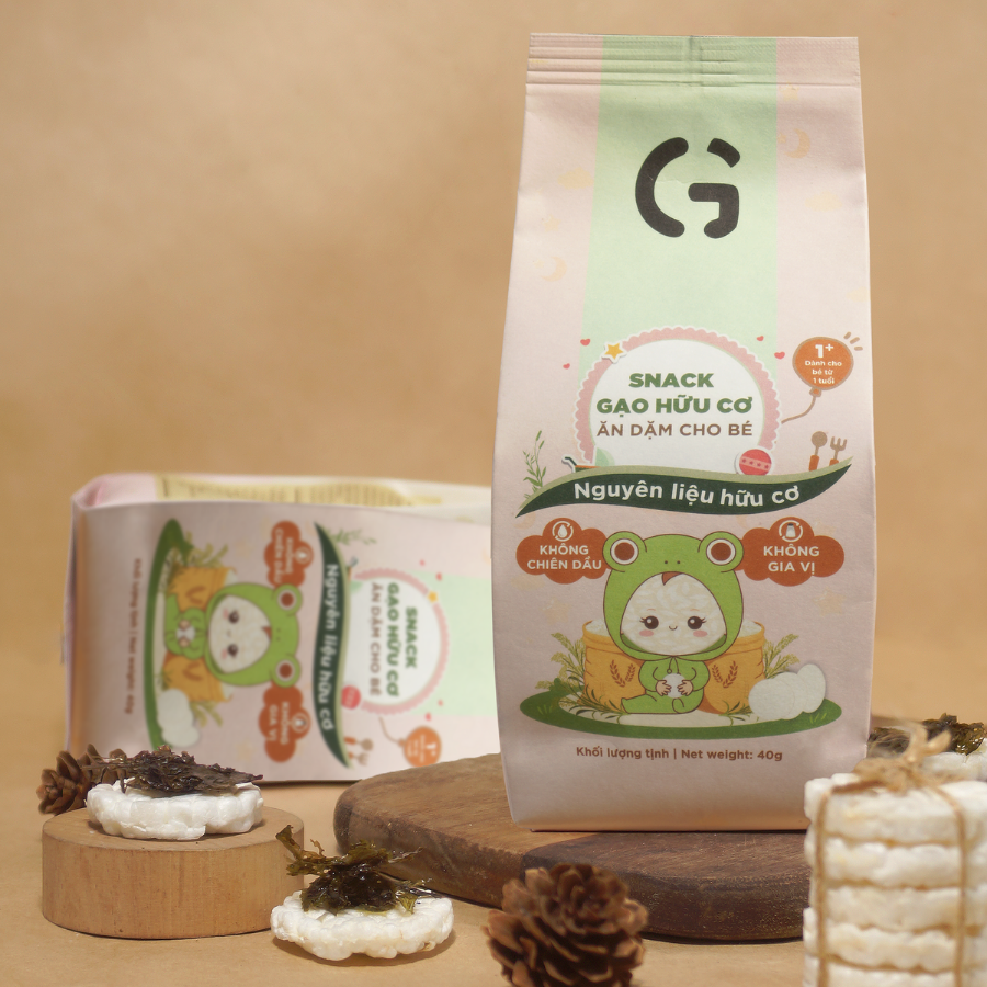 Hình ảnh Bánh snack ăn dặm hữu cơ cho bé GUfoods - Thành phần gạo organic, Không gia vị, Dễ Tiêu hoá, Phù hợp cho bé từ 1 tuổi