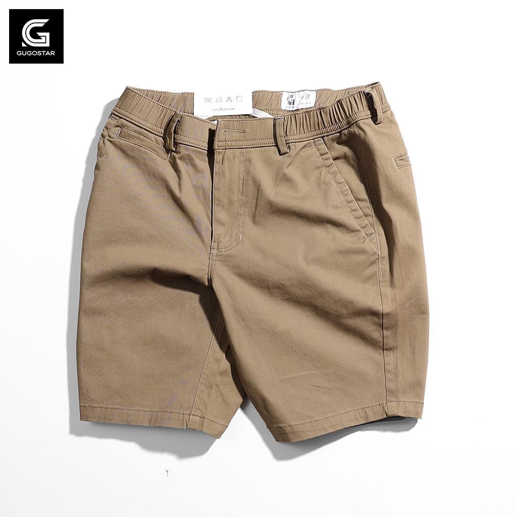 Quần Short Nam Lưng Thun SIMPLE G65 Gugostar, Vải Kaki Cao Cấp, Màu Trơn Dễ Phối