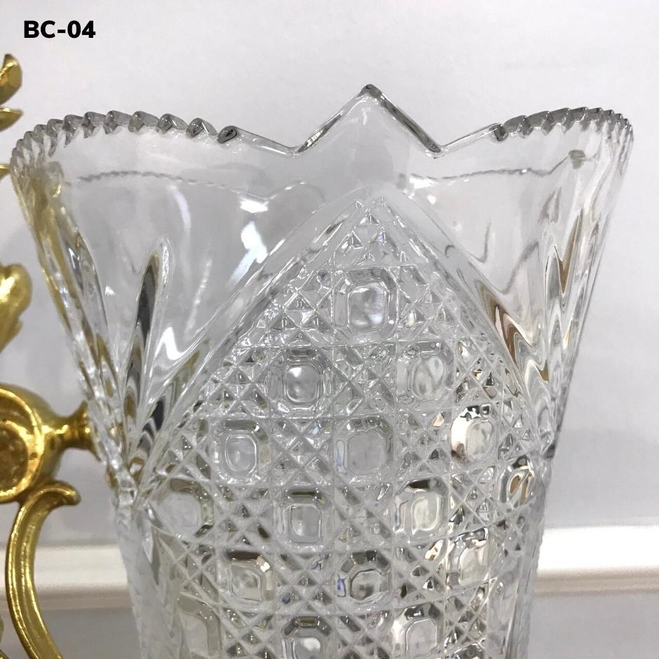 Bình hoa cổ pha lê Tiệp họa tiết Vẹt tân cổ điển đắt giá sang trọng BC-04