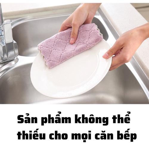 Khăn lau tay nhà bếp khăn lau bếp đa năng hai mặt siêu thấm hút dầu mỡ cực tốt chất liệu sợi bông mềm mại cao cấp