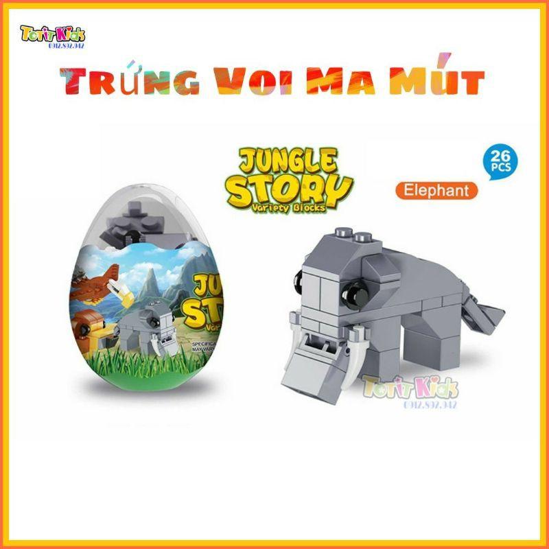 Đồ chơi trứng lego động vật hoang dã, đồ chơi xếp hình