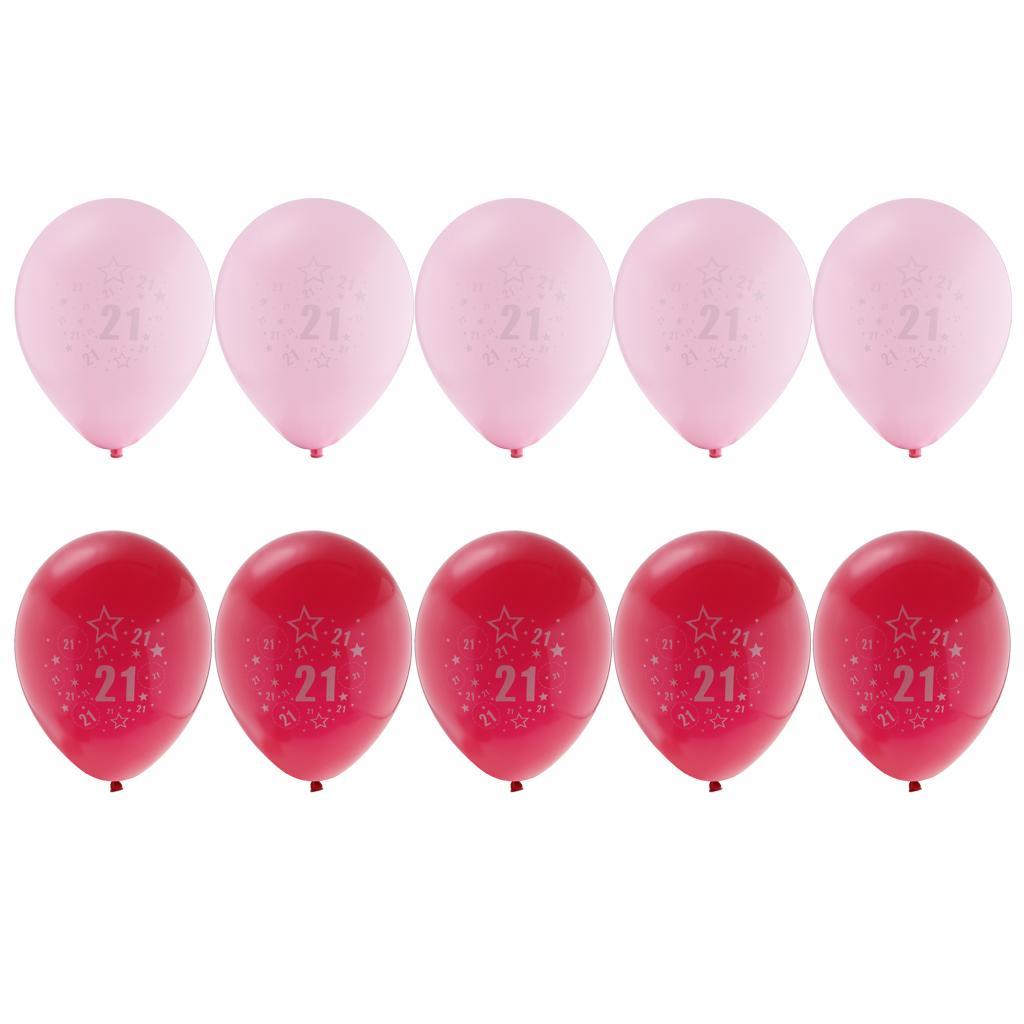 10pcs Age 21 Latex Balloon Happy Birthday Anniversary Balloon Decor