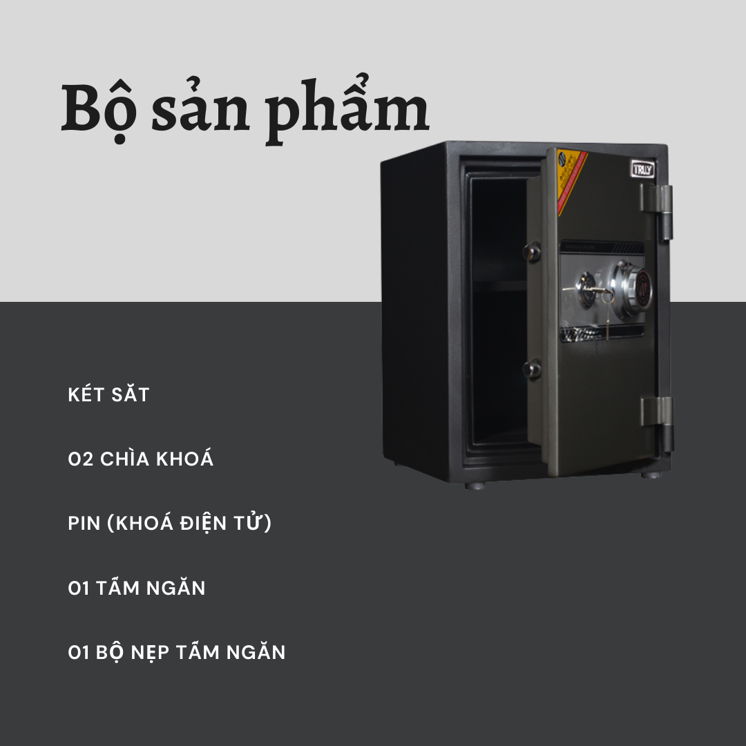 Két Sắt Chống Cháy Gia Đình TRULY TL-47 Chống Cháy, Chống Trộm Công Nghệ Hàn Quốc 65kg - Hàng Chính Hãng