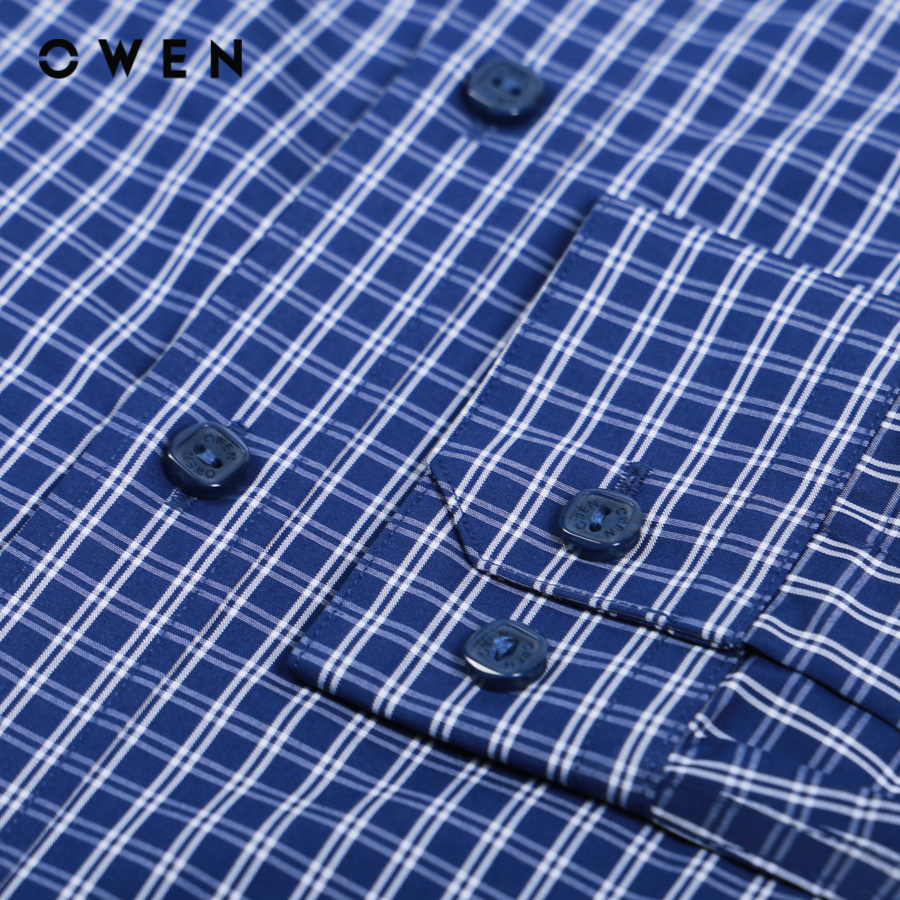 Áo sơ mi nam OWEN Dài tay form Regular Fit chất liệu Bạch đàn Kẻ caro nhỡ - AR22138DT