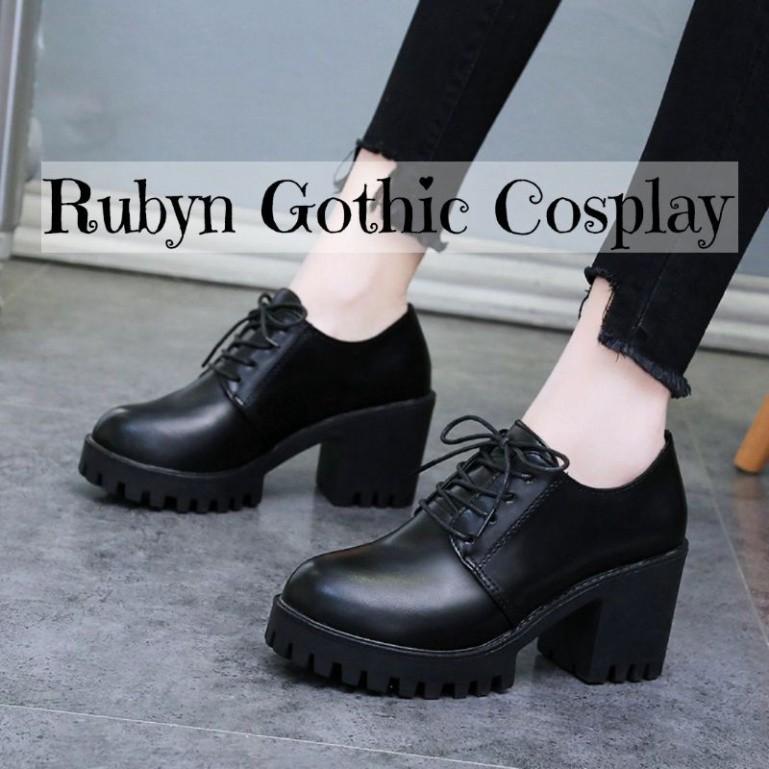 Giày Boots cao gót mẫu mới, giày cao gót phong cách gothic (Size 35 - 40 )