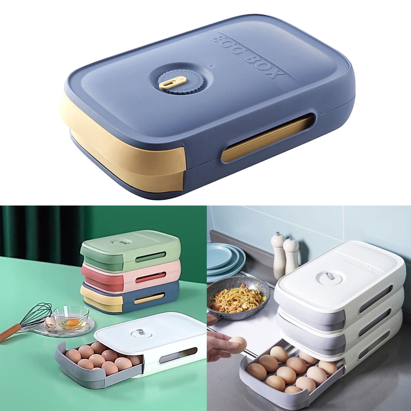 Egg Storage Box Refrigerator Stackable Organizer Fresh for Household