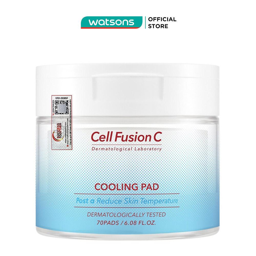 Cotton Pad Cell Fusion C Cooling Pad Hạ Nhiệt &amp; Làm Dịu Da Khẩn Cấp (70 miếng/180ml)