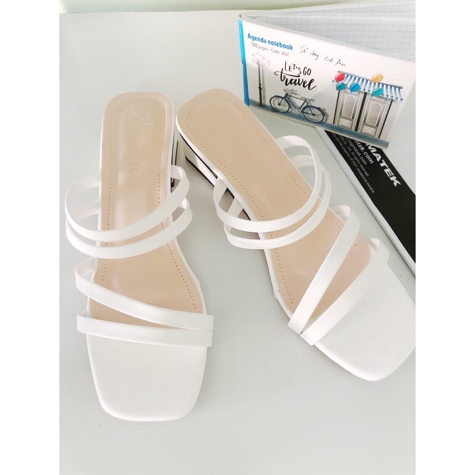 Dép/Sandal cao gót 5 cm quai mảnh thiết kế trẻ chung mũi vuông cực xinh S27