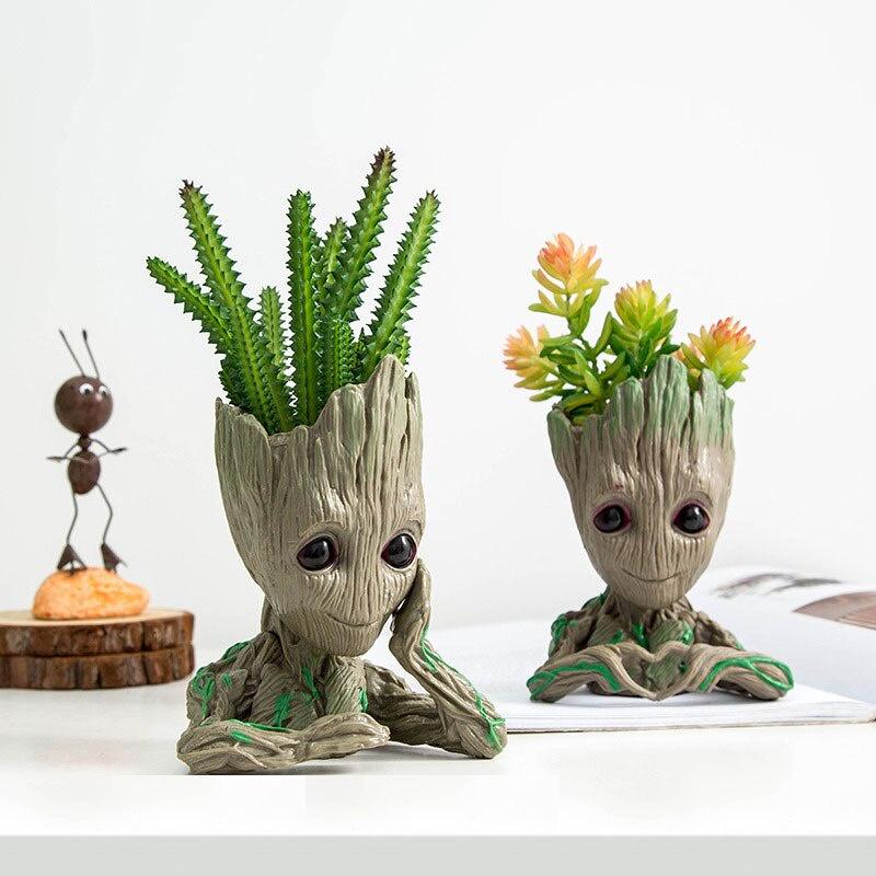 Groot Flower Pots Home Decor Ornaments Multifunction Pen Boxes Storage Organizer Anime Room Decor Home Decoration Accessories