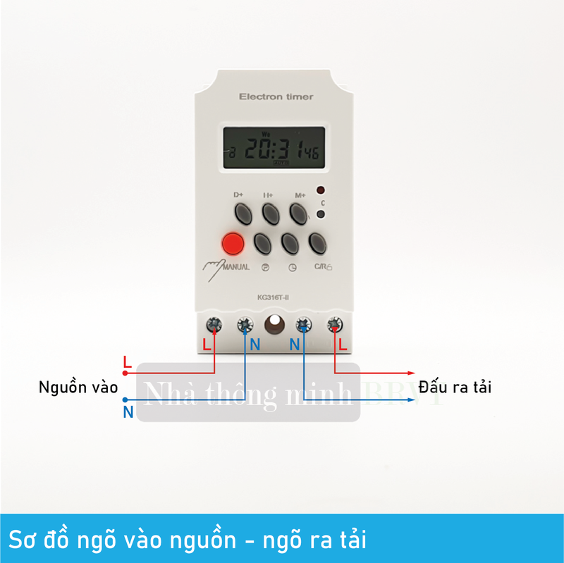 Bộ công tắc,Timer hẹn giờ bật tắt thiết bị điện KG316 T-II 25A/220V 16 chương trình