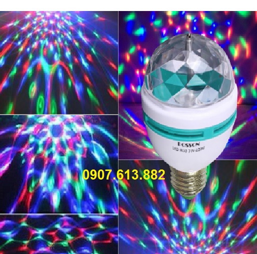ĐÈN LED QUẢ CẦU XOAY 7 MÀU