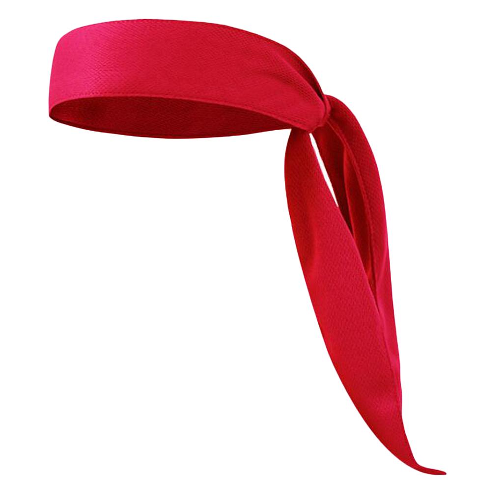 Men Women Sports Headband Tennis Running Fitness Sweatband Hairband red