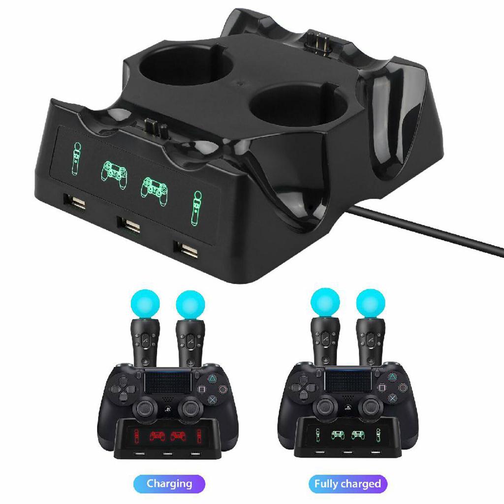 4in1 Game Controller Charger Joystick Charging Station Mount Kit DC 5V for PS VR Controller