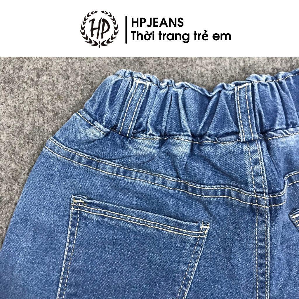 Quần Bò Bé Gái HPJEANSSD526 Hậu Bùi Quần Short Jean Bé Gái Cạp Chun HPjeans Cao Cấp Cho Bé Từ 7 Đến 10 Tuổi