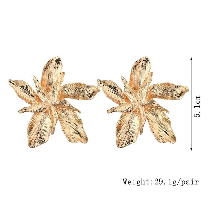 Hoa Tai Kim Loại Mặt Hình Hoa Cho Nữ