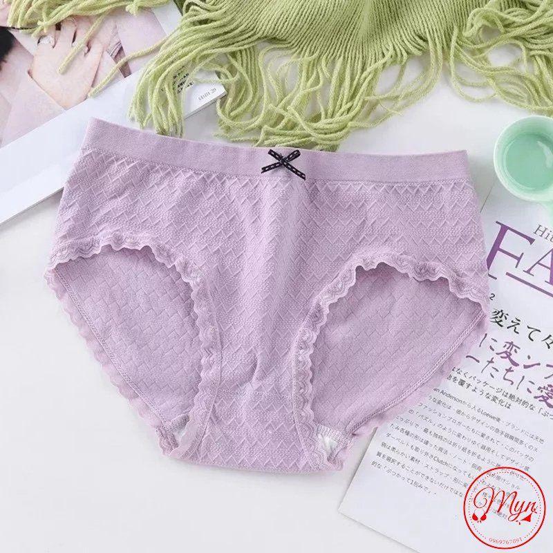 QUẦN LÓT NỮ QUẦN CHIP NỮ COTTON GÂN ĐÍNH NƠ CO GIÃN 4 CHIỀU SIÊU XỊN XÒ