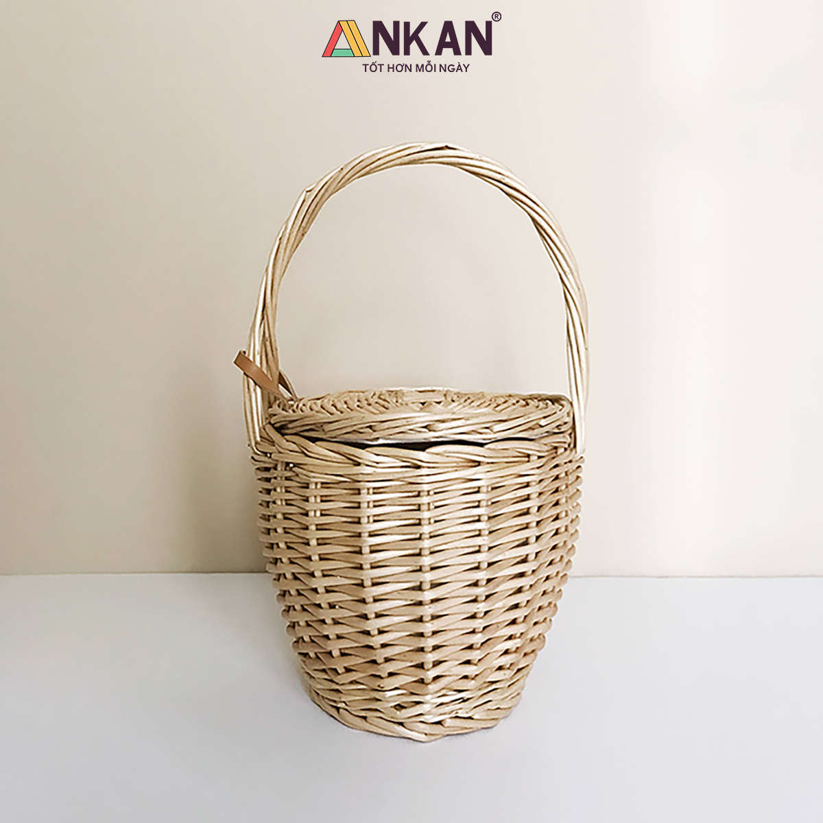 Giỏ Mây Picnic Có Nắp Quai Xách Vintage - Giỏ Mây Tre Đan Thủ Công Cao Cấp Đựng Đồ Ăn, Decor Chụp Ảnh Dã Ngoại